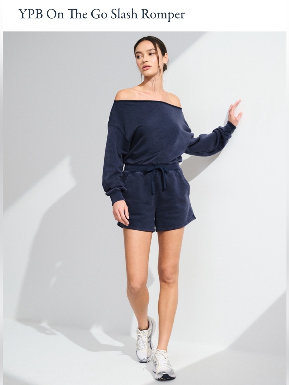 Abercrombie & Fitch YPB On The Go Slash Romper in Navy